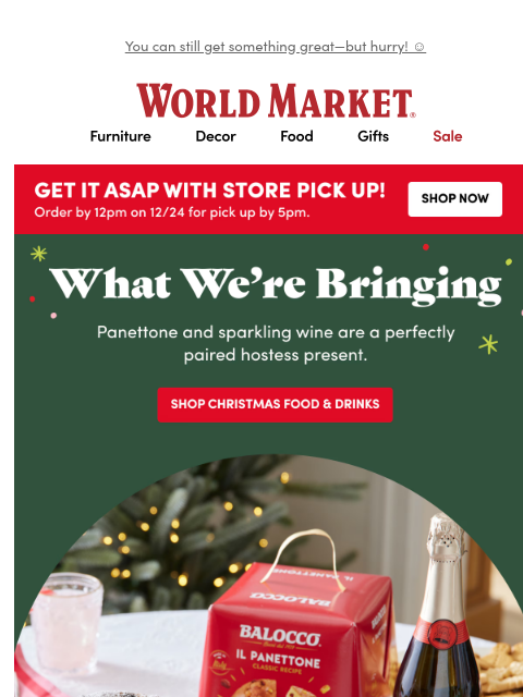 emailworldmarket newsletter: 🚨⏰🚨 Order by NOON, pick up in store TODAY!