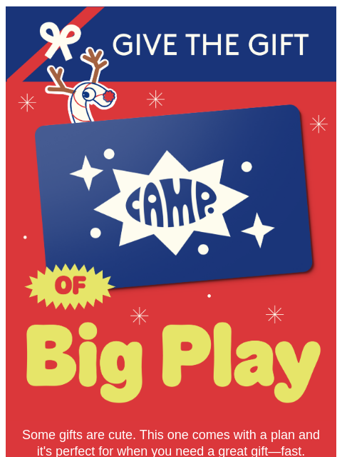 camp newsletter: This gift card will actually get used 🎁