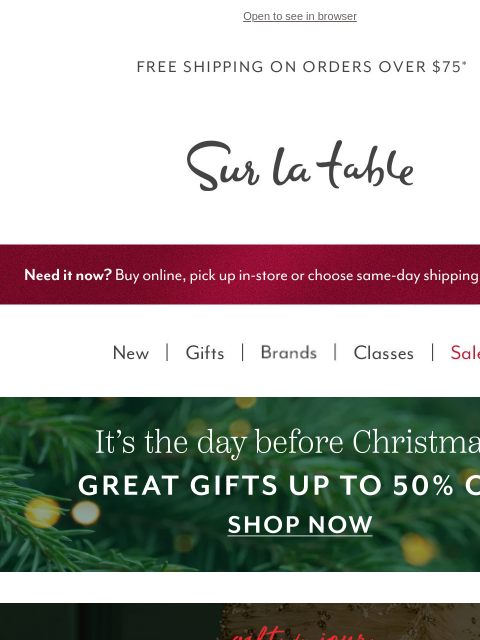 surlatable newsletter: Today's gift: Whatever they want.