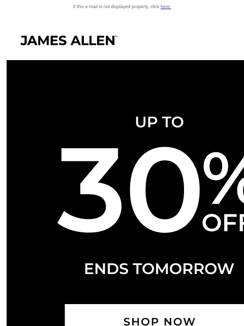jamesallen newsletter: ENDS SOON: Our Holiday Steals Are Almost Gone