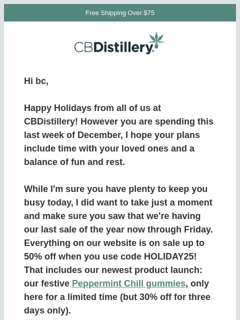 thecbdistillery newsletter: A Note from Our Co-Founder