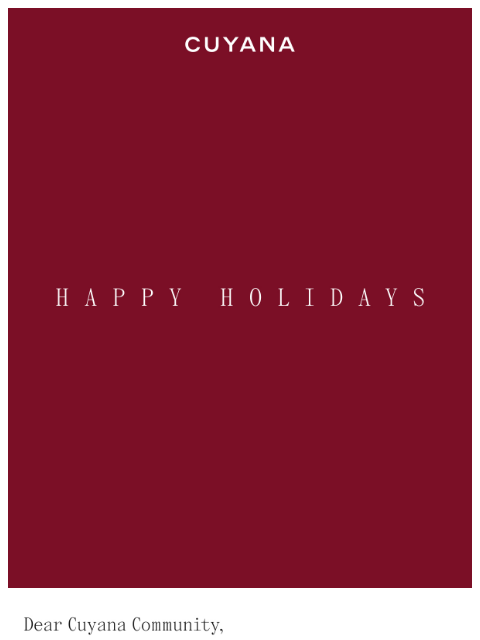 cuyana newsletter: Happy Holidays