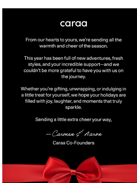caraa newsletter: Warmest Wishes from the Caraa Team ✨