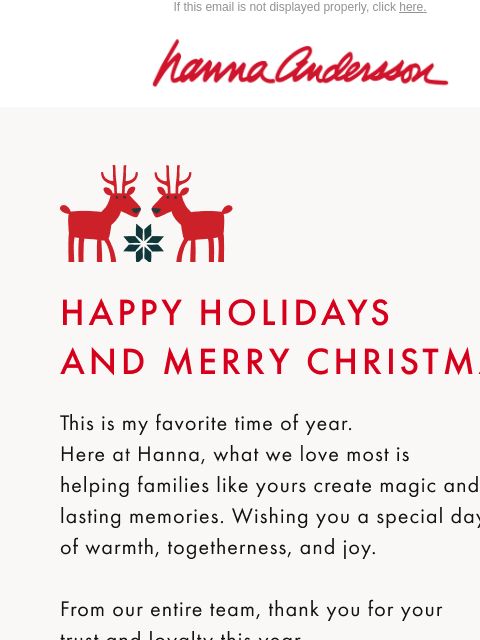 hannaandersson newsletter: Happy Holidays From Hanna 🎄 ✨