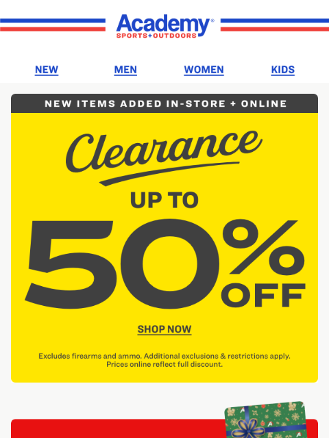 academy newsletter: End-of-Year Clearance Is Here: Up to 50% OFF