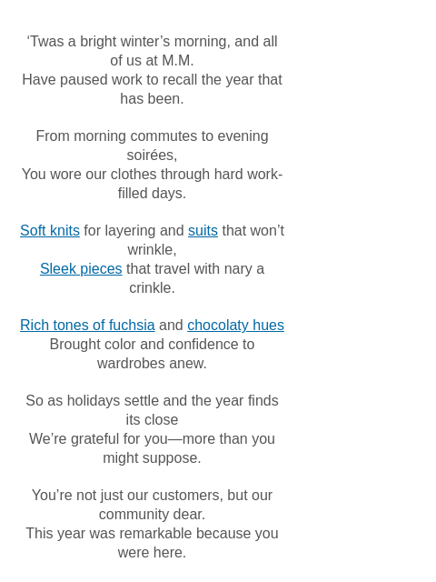 mmlafleur newsletter: We wrote you a poem. ❤️