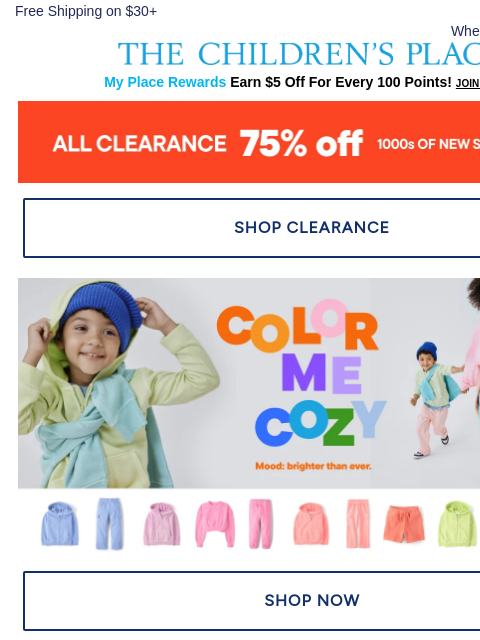 childrensplace newsletter: ENDS TOMORROW 😱 75% Off Clearance