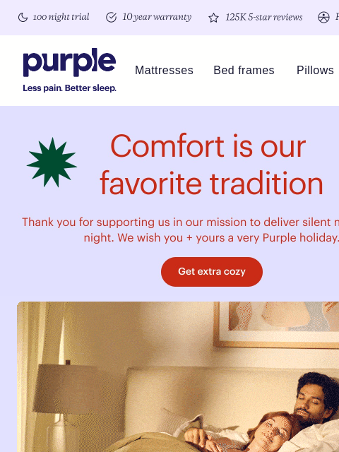 purple newsletter: All nestled snug in your bed?