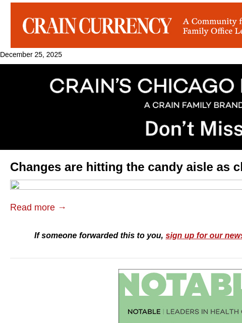crainalerts newsletter: Chocolate makers adapt as prices soar