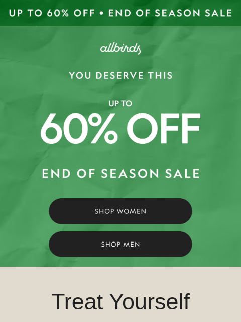 allbirds newsletter: Just In: Up To 60% Off