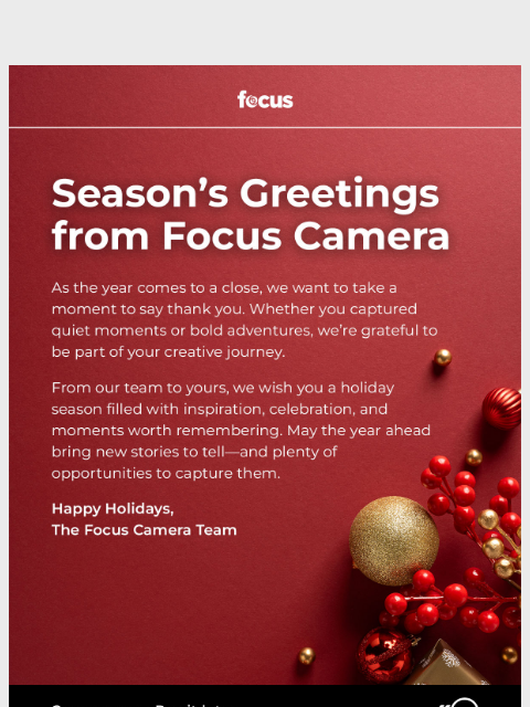 focuscamera newsletter: Warmest wishes from Focus Camera