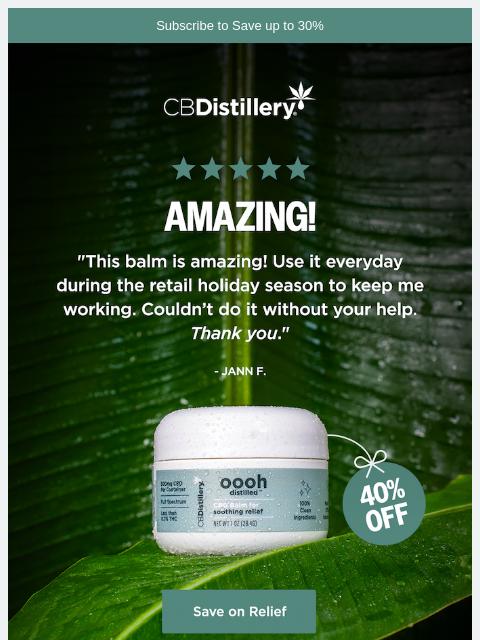 thecbdistillery newsletter: "Use it everyday during the retail holiday season ...