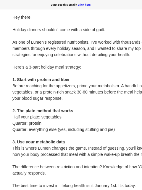 lumen newsletter: $99 to finally break the diet cycle