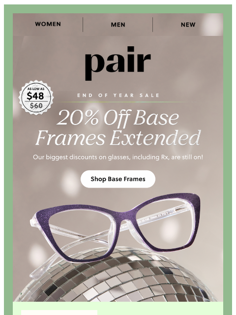 paireyewear newsletter: 20% OFF All Glasses!!!!