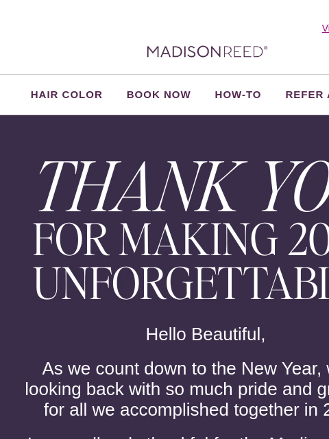 madison-reed newsletter: ✨It’s Been an Incredible 2025