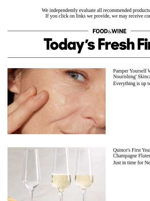 foodandwine newsletter: Run! Quince's Year-End Sale Has Deals for Your Nex...