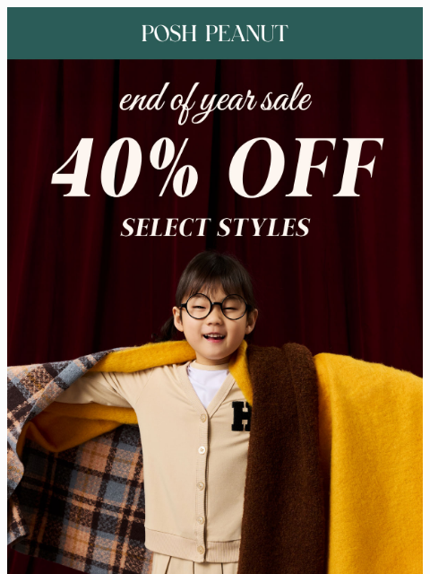 poshpeanut newsletter: 🤩  40% OFF Select Styles is on Now!