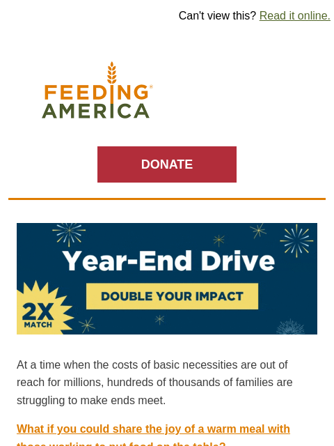feedingamerica newsletter: Don't forget: Deadline for tax-deductible 2025 giv...
