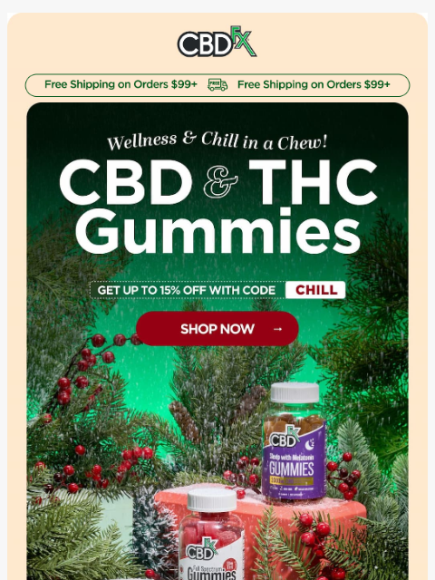 cbdfx newsletter: Cozy up with our CBD & THC Gummies