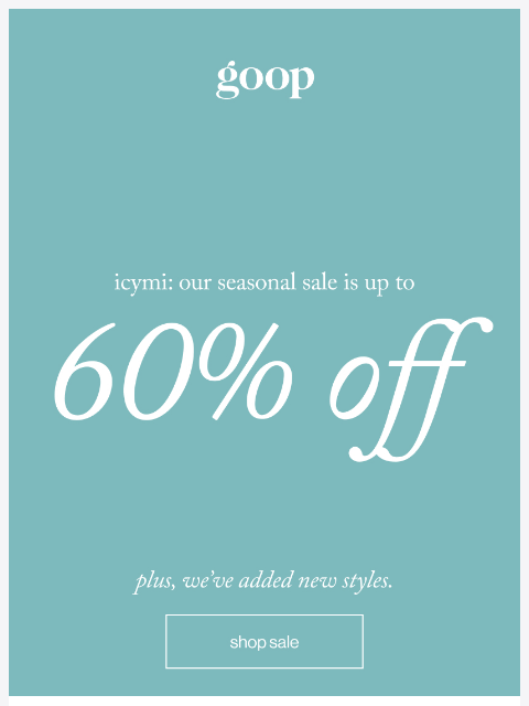 goop newsletter: shop dôen, maria mcmanus, twp, and more