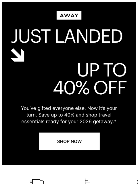 awaytravel newsletter: Goodbye 2025, hello sale: up to 40% off