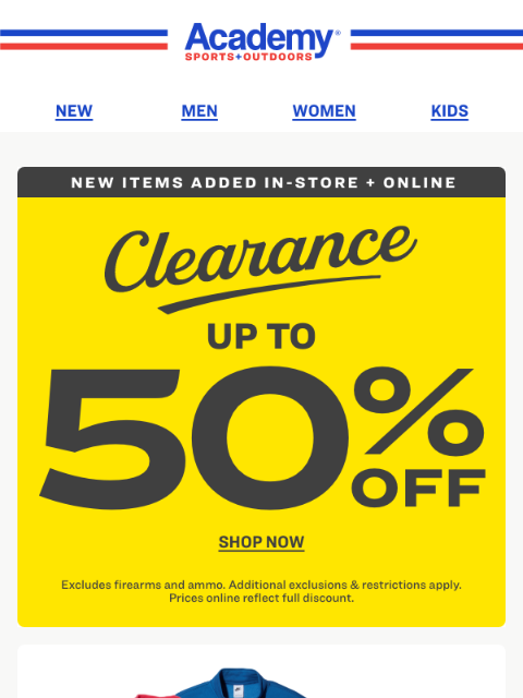 academy newsletter: New CLEARANCE Items Added! Save up to 50%