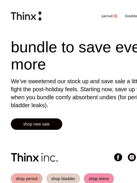shethinx newsletter: Happening now: Save up to 50% 😲