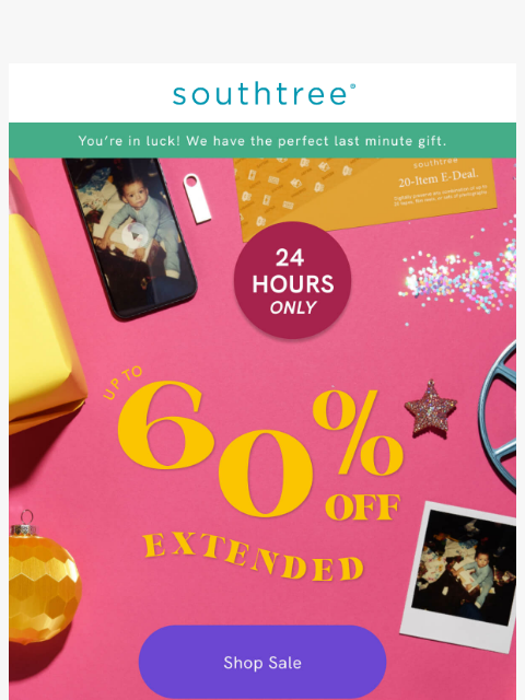 You've got one more day to snag the perfect last-minute gift! Up to 60% off Southtree E-Deals. The most meaningful gift you can give this Christmas. ͏ ͏ ͏ ͏ ͏ ͏ ͏ ͏ ͏ ͏ ͏ ͏ ͏ ͏ ͏ ͏ ͏ ͏ ͏ ͏ ͏ ͏ ͏ ͏