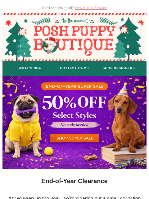 poshpuppyboutique newsletter: 🚨 Super Sale: 50% OFF Super Sale