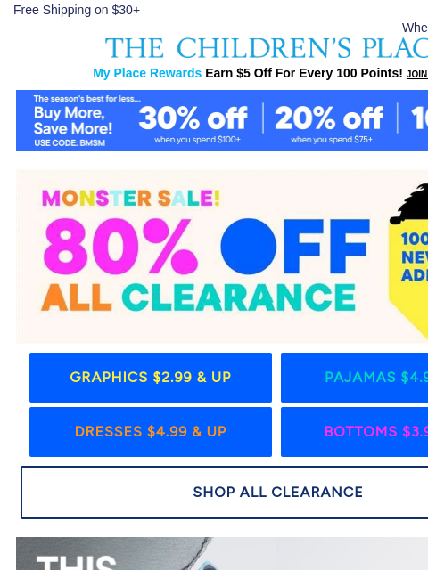 childrensplace newsletter: 80% Off 1000s of Clearance Styles + Buy More Save ...
