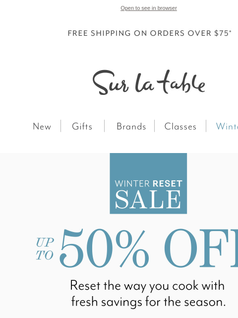 surlatable newsletter: Time for a reset: Save on your kitchen needs.