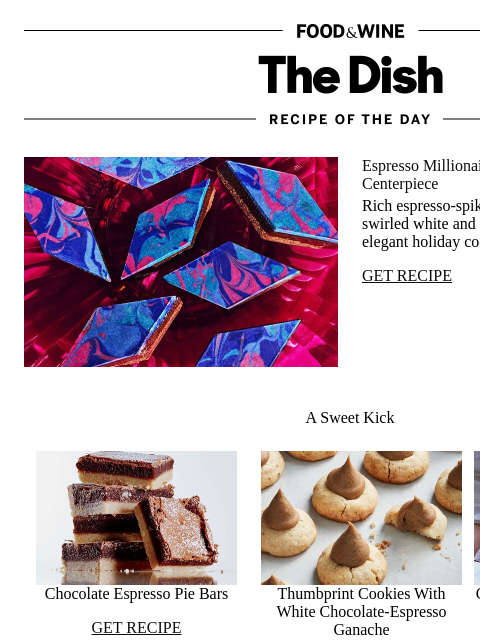 foodandwine newsletter: Espresso Millionaire Bars