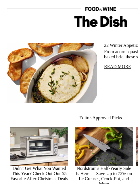 foodandwine newsletter: 22 Winter Appetizers to Warm Up the Party