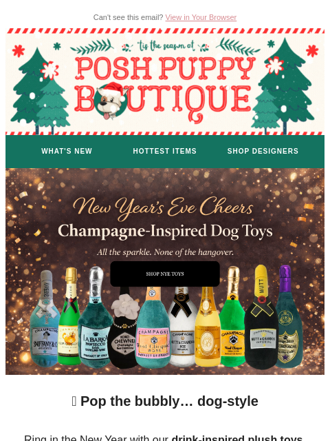 poshpuppyboutique newsletter: 🥂 NYE Cheers for Your Pup