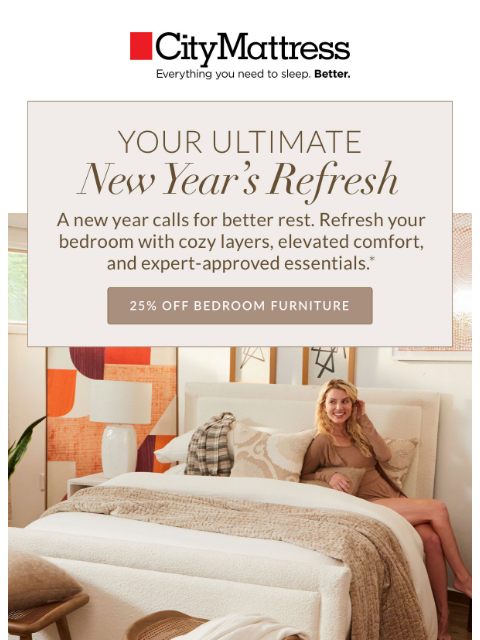 citymattress newsletter: Your ultimate New Year's refresh made easy