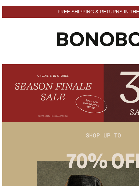 bonobos newsletter: Best Sellers from $35