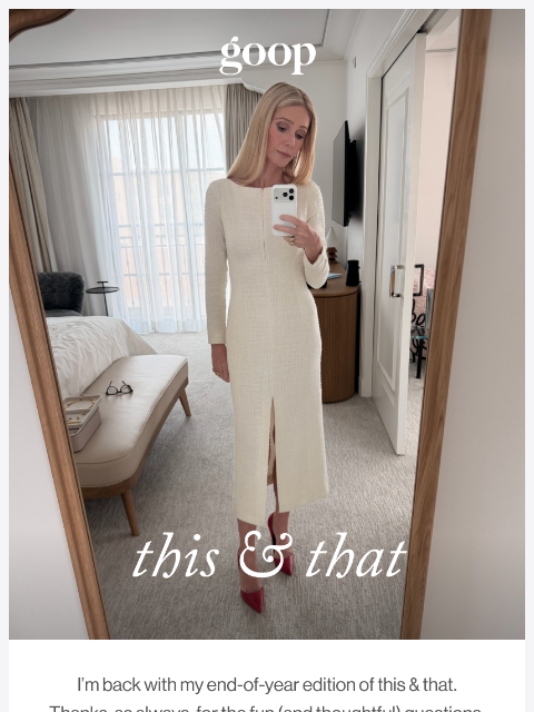 goop newsletter: this & that