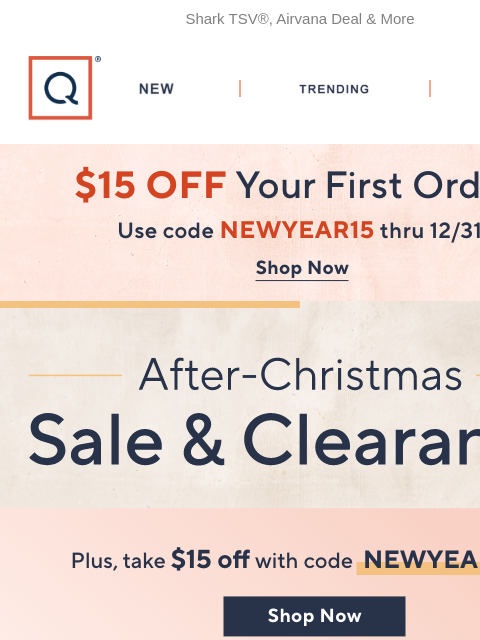 qvcemail newsletter: After-Christmas Sale + $15 Off