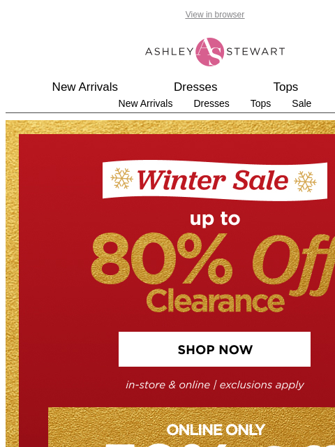 ashleystewart newsletter: Sweaters all season ❄️ 50% OFF