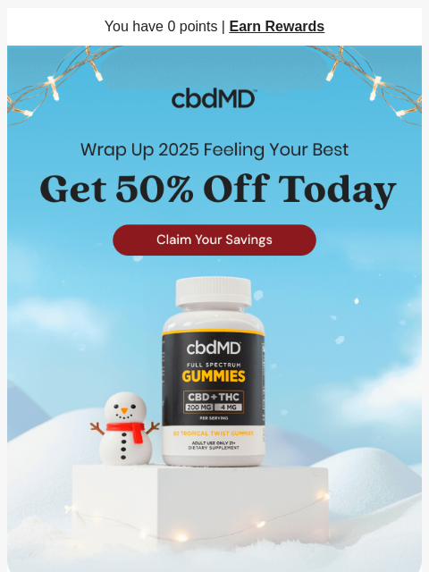 cbdmd newsletter: Only a Few Days Left to Save 50%
