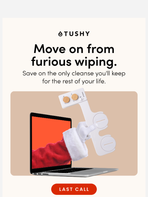 hellotushy newsletter: Move on from furious wiping 📦