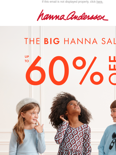 hannaandersson newsletter: ⏰ Up To 60% Off