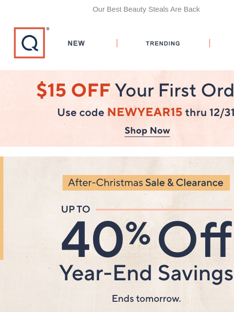 qvcemail newsletter: Up to 40% Off Ends Tomorrow