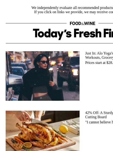 foodandwine newsletter: 42% Off: The Wooden Cutting Board That Holds Up 'S...