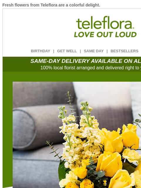 teleflora newsletter: Spread Love & Thanks 🥰 $10 Off All Flowers