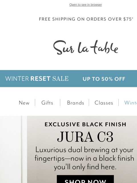 surlatable newsletter: NEW JURA C3: Your perfect cup starts here.