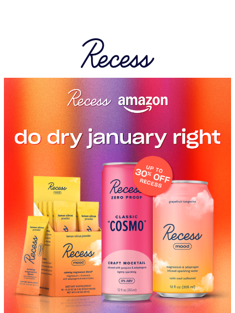 takearecess newsletter: get up to 30% off!