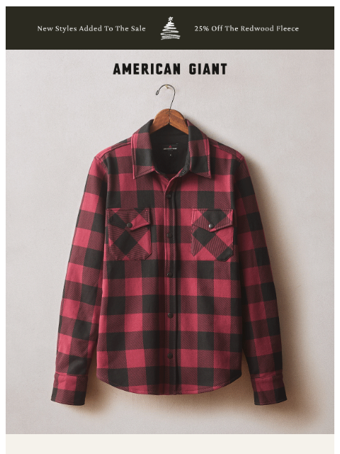 american-giant newsletter: The Redwood Fleece, Now Up To 25% Off