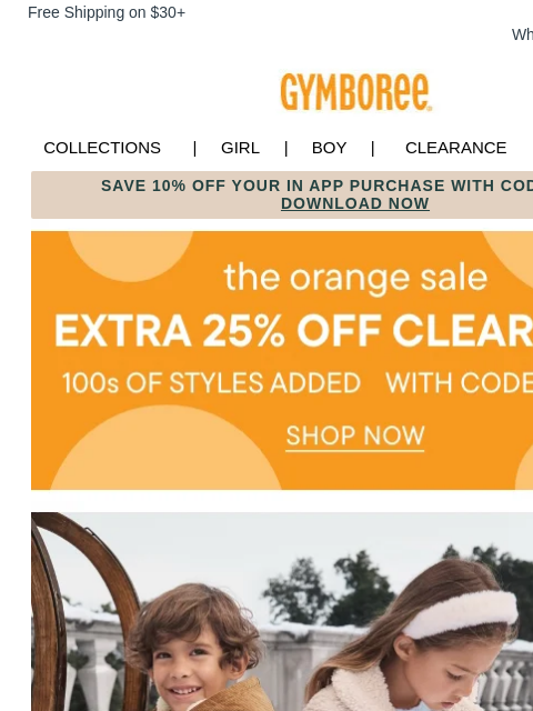 gymboree newsletter: 📣 *EXTRA* 25% Off Clearance Styles 📣