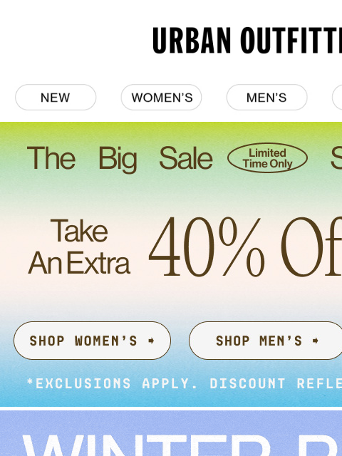 urbanoutfitters newsletter: The key to peak winter fits 🔑